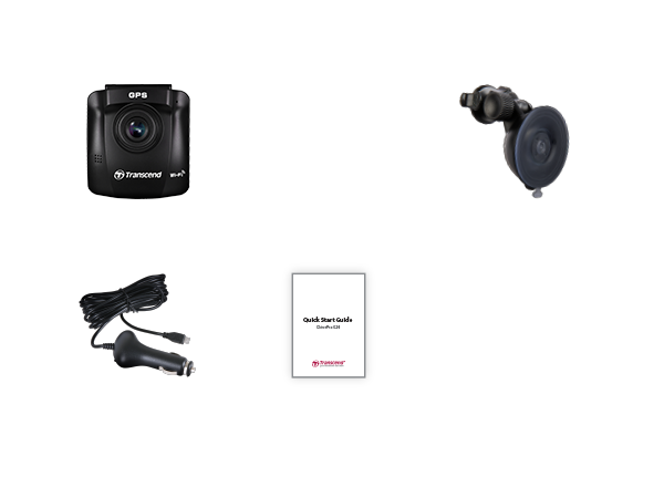 Transcend Dashcam DrivePro 250 Car Video Recorder Dash Cam Full HD 64GB  MicroSD