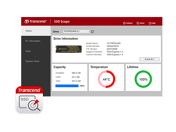 TRANSCEND MTE250S SSD M.2 2280 NVMe - 4To - TS4TMTE250S moins cher 