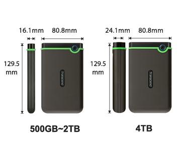 Transcend 25m3 External HDD 1TB (USB 3.1 Gen1)